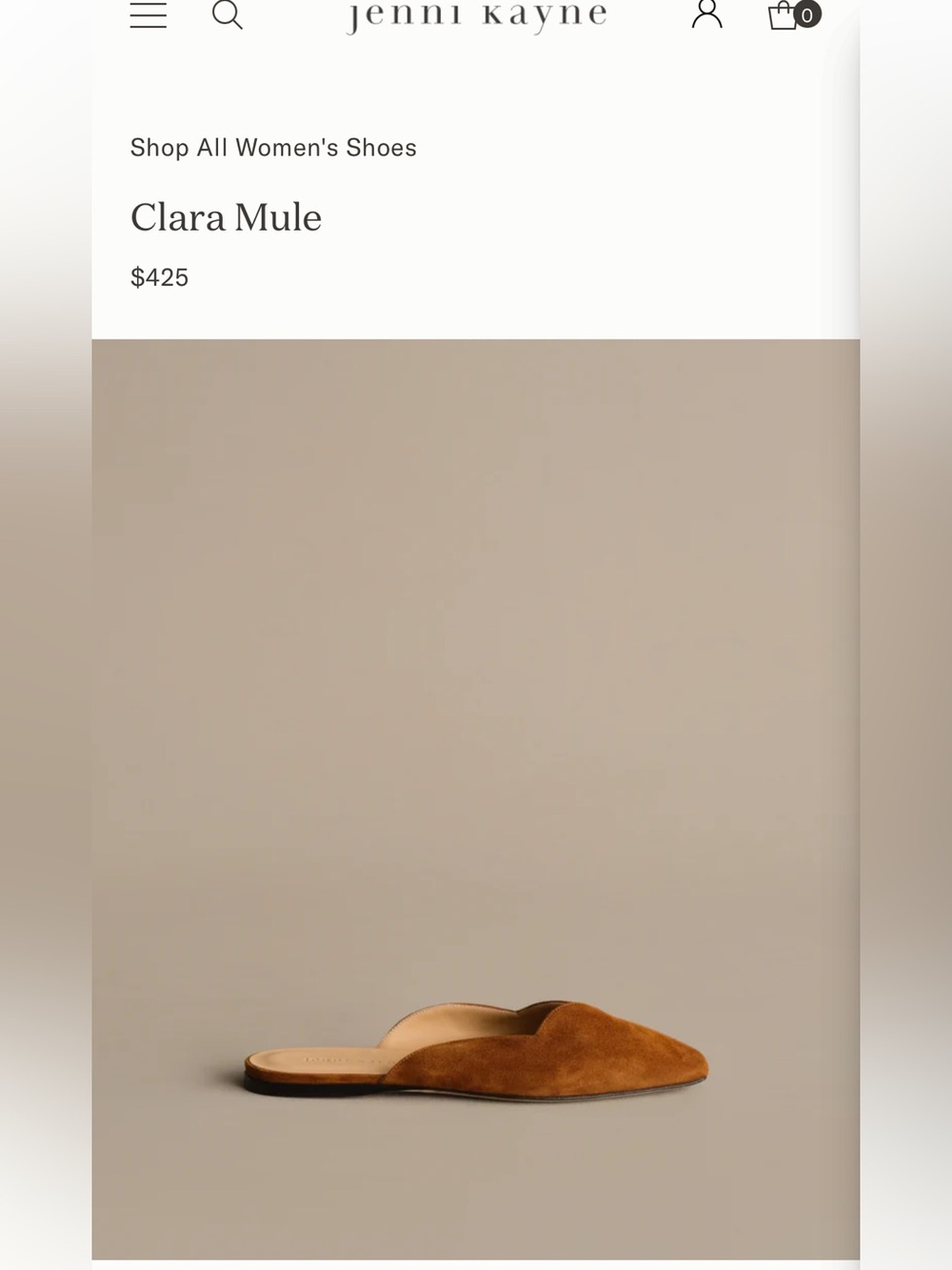 Jenni Kayne Clara Mule 36 Suede Slip-On Mule in Cognac Brown